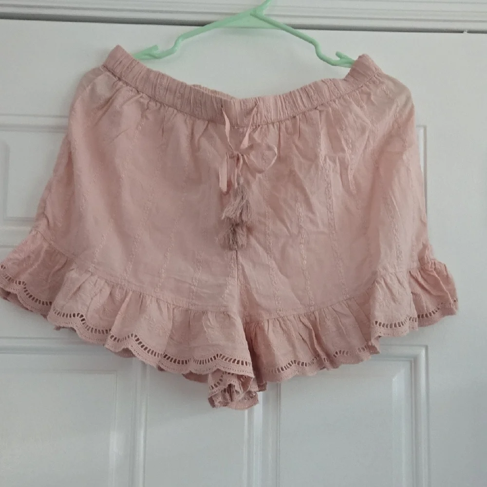 Sold) Shabby Chic Blush Ruffle Top And Bottom Set M - Picture 5 of 7